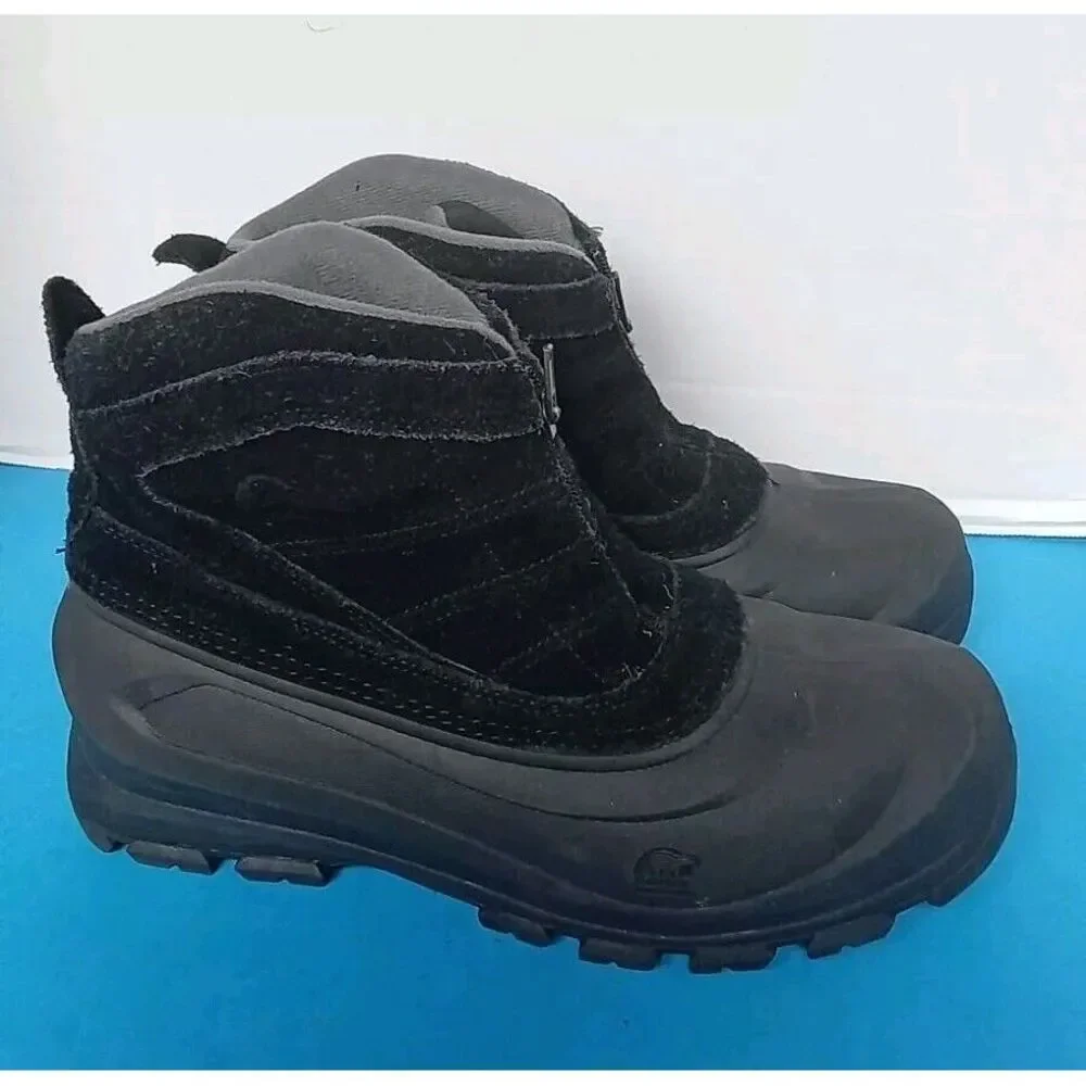 Winter Snow Boots‎ Waterproof Insulated Zip-Up Ankle Boots Black Outdoor Hiking